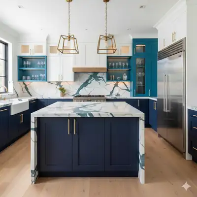 Handcrafted dining table and built-in furniture in a Sarasota home