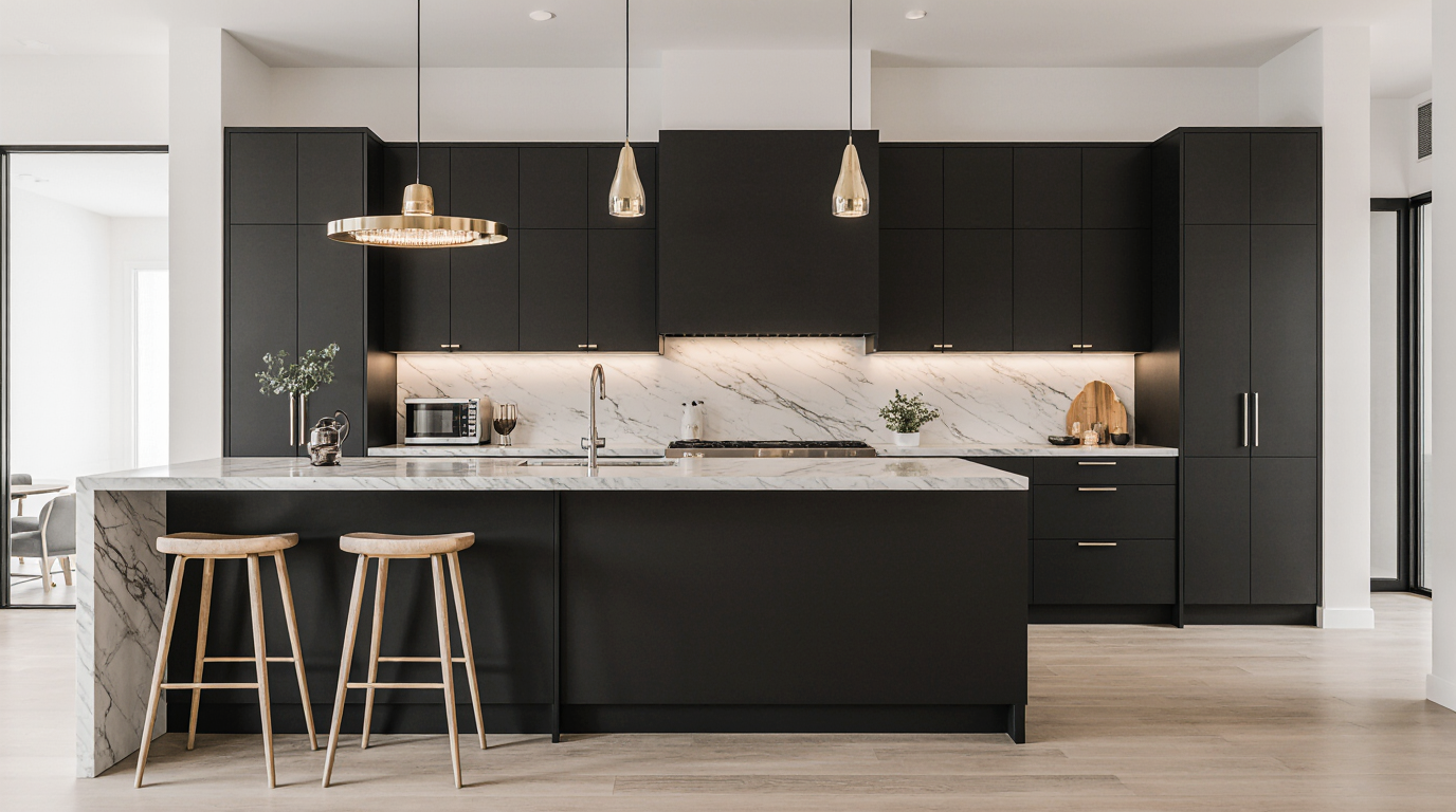Modern Kitchen Black Cabinets