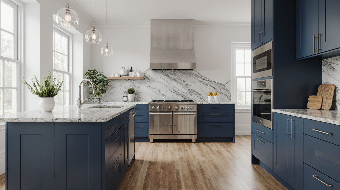 Modern Kitchen Cabinets Blue