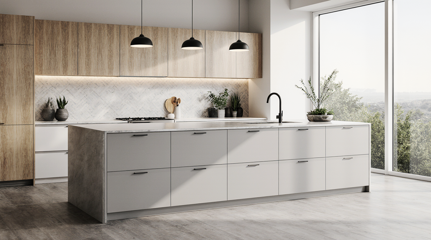 The biggest misconception about modern kitchen cabinets is that the look is all about flat panels and minimalist hardware. In Sarasota, tha…