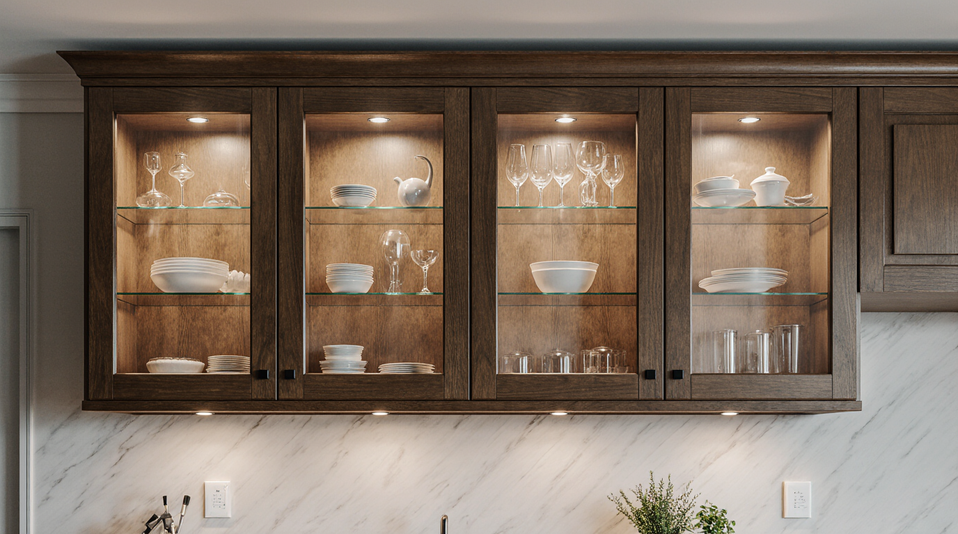 Choosing glass doors for upper kitchen cabinets seems like a purely aesthetic decision, a way to lighten the space and display beautiful di…