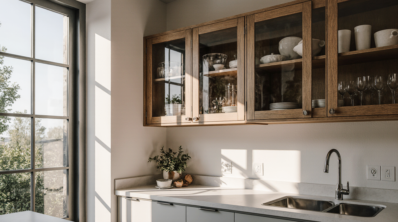 Upper Cabinets with Glass Doors