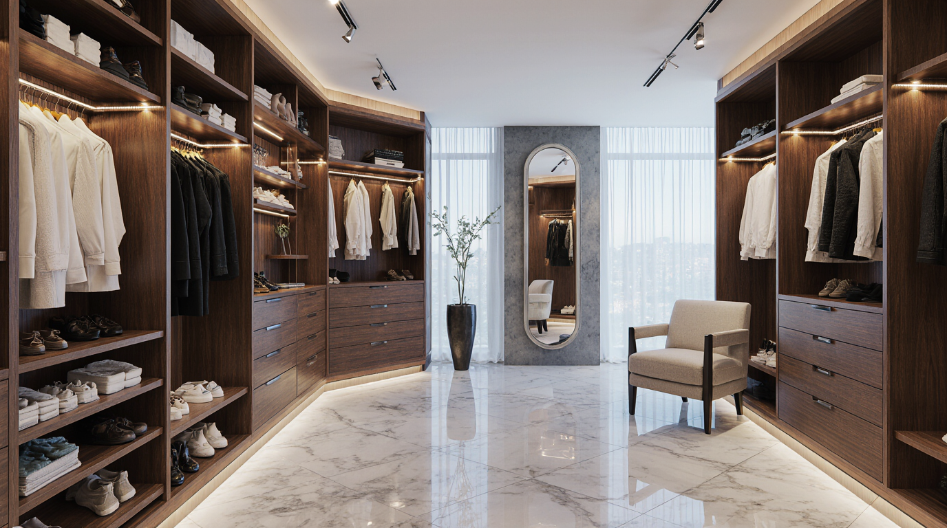 High End Walk In Closet Design