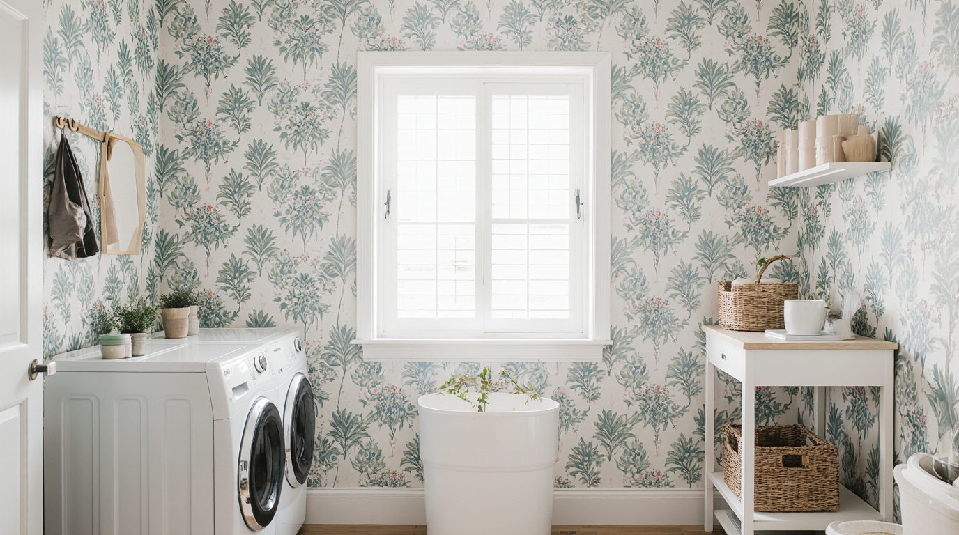 In my experience with high-end cabinetry in Sarasota County, the most common failure point in a laundry room isn't the wallpaper pattern, b…